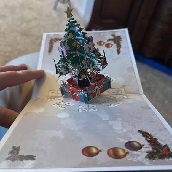 Christmas Holiday 3-D Brand New Blank Card - Merry Bright Joyful - Picture 3 of 5